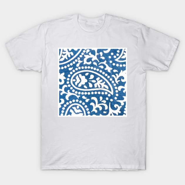 Blue Paisley Print T-Shirt by PSCSCo